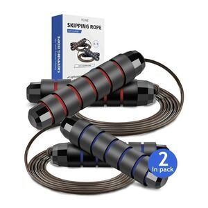 I IBIFIC Jump Rope Soft Beaded Segment Adjustable Tangle - 2 Pack